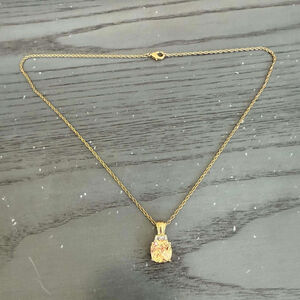 Women's Unbranded Gold Tone Chain Necklace with Orange Gemstone